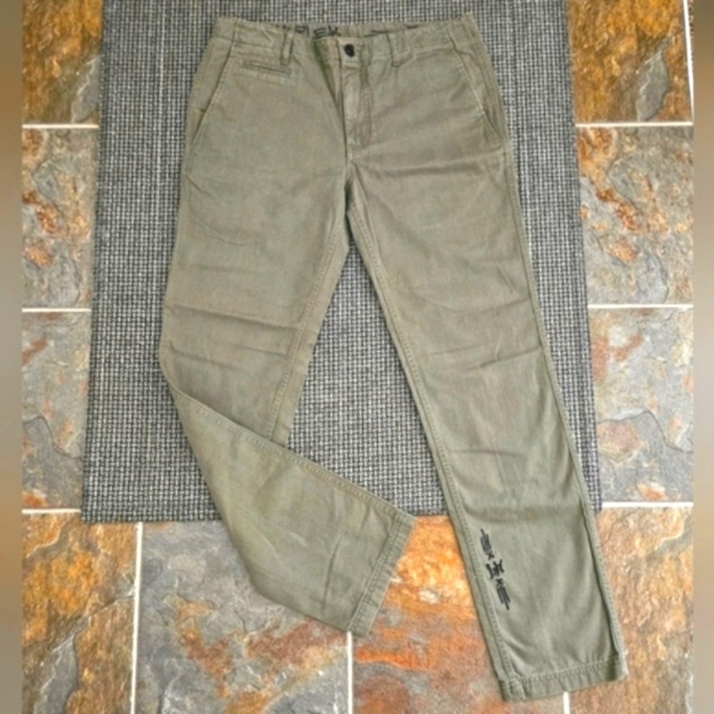 Hurley Green Chinos Durable Cotton Straight Leg